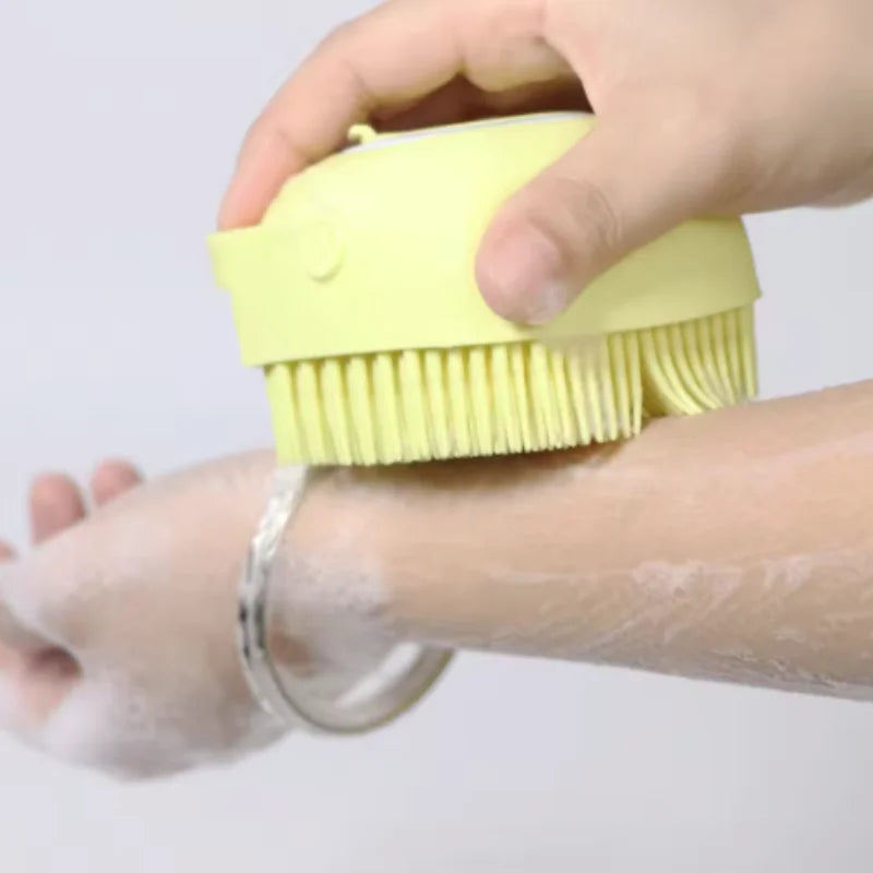 Silicone Dog Bath Massage Gloves Brush Pet Cat Bathroom Cleaning Tool Comb Brush for Dog Can Pour Shampoo Dog Grooming Supplies