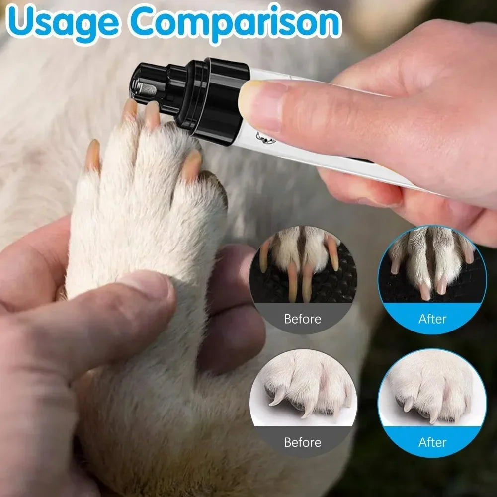 Pet Cat Nail Grinders Pet Nail Clippers LED Quiet Electric USB Charging Rechargeable Pet Dog Paws Nail Grooming Trimmer Tools
