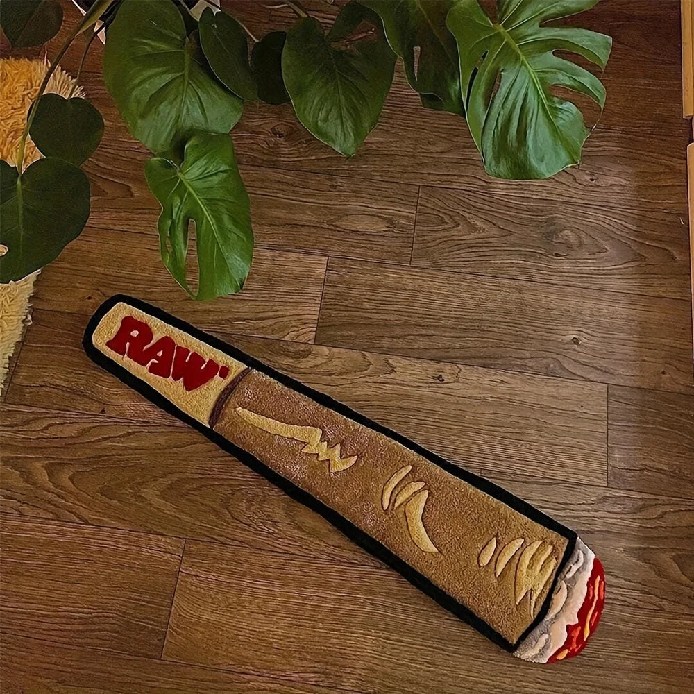 VIKAMA Modern Cigarette Shaped Floor Mat Living Room Bedroom Resting Area Soft and Machine Washable Home Decoration