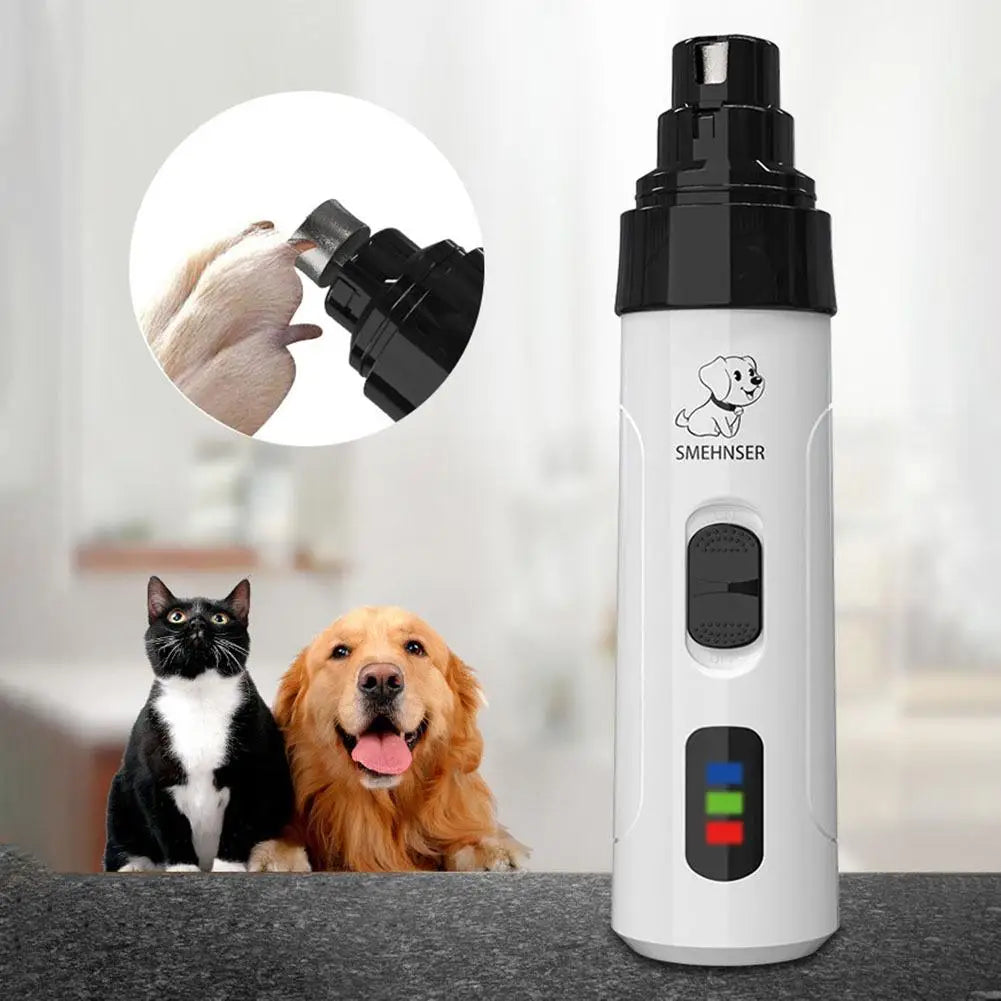 LED Electric Pet Nail Grinder Ultra Quiet USB Rechargeable Pet Nail Trimmer With LED Light Low Noise Paw Care Tool For Dogs Cats