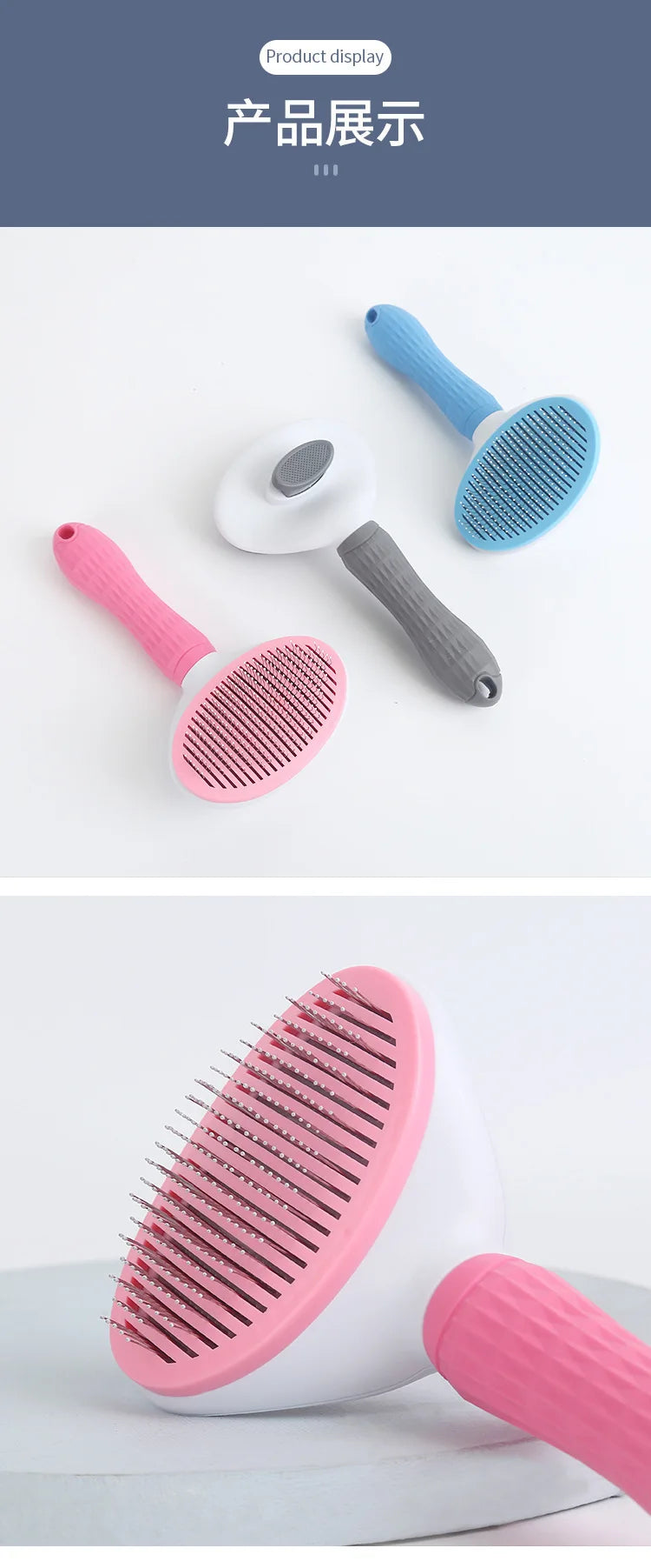 Self-Cleaning Pet Slicker Brush One-Click Cat Dog Hair Remover Professional Grooming Comb for Long/Short Fur Pets Supplies