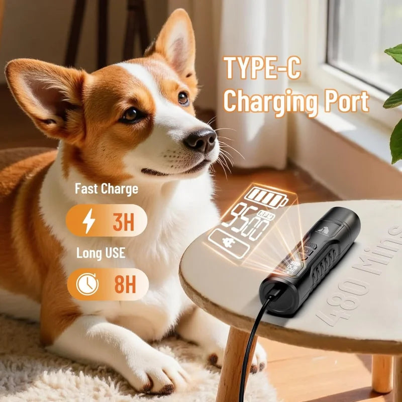 5 Speed Quiet Rechargeable Pet Nail Grinder LED Light Adjustable Safety Guard for Small Medium Large Dogs Cats Dog Nail Trimmer