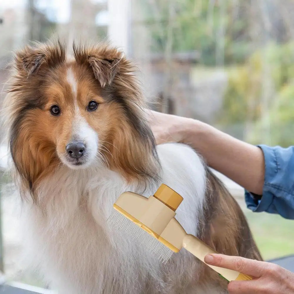 Cat Comb Self-Cleaning Long Hair Matting Tool Dog and Cat Slicker Comb for Pets Shedding Grooming Brush To Remove Knots
