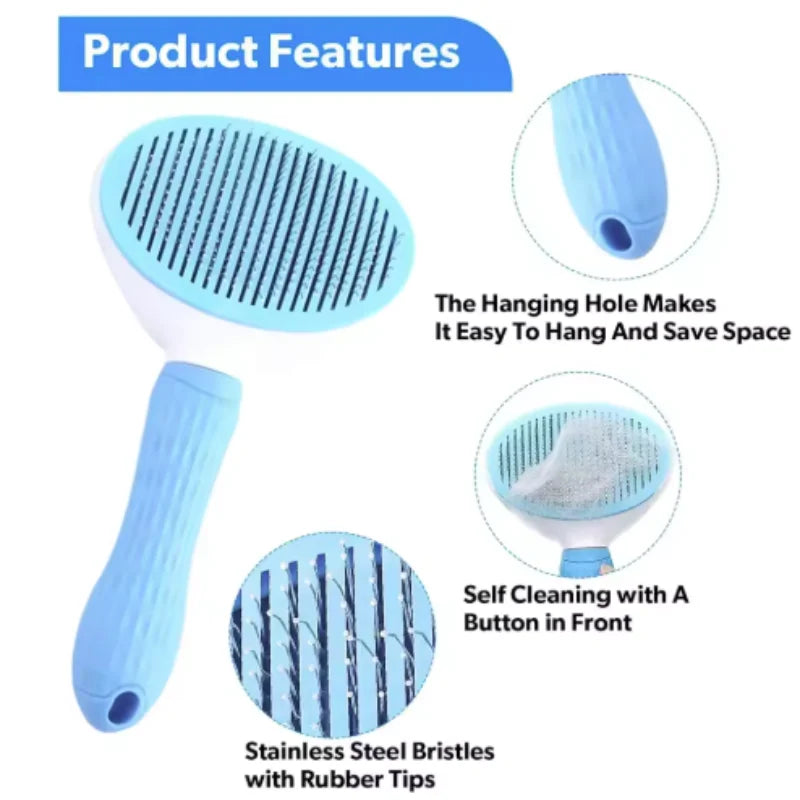 Pet Dog Brush Cat Comb Self Cleaning Pet Hair Remover Brush For Dogs Cats Grooming Tools Pets Dematting Comb Dogs Accessories