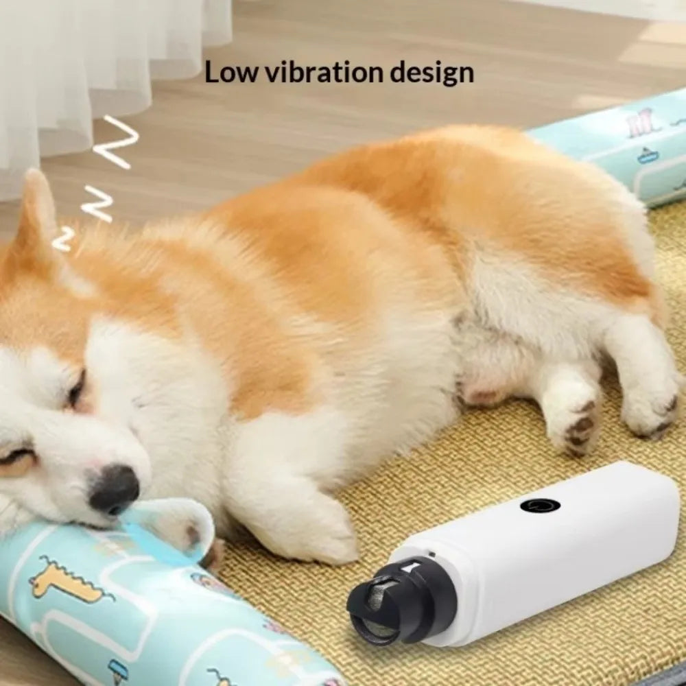 Fashion LED Light Electric Pet Nail Grinder Rechargeable Painless Claw Trimmer Pet Supplies Quiet Puppy Nail File Dog Cat
