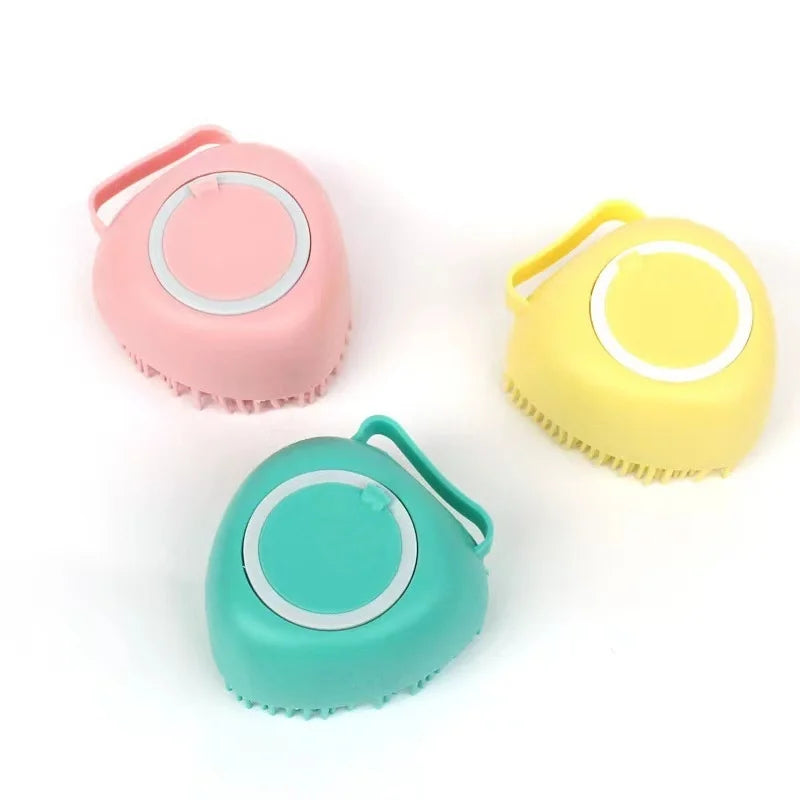 Silicone Dog Bath Massage Gloves Brush Pet Cat Bathroom Cleaning Tool Comb Brush for Dog Can Pour Shampoo Dog Grooming Supplies
