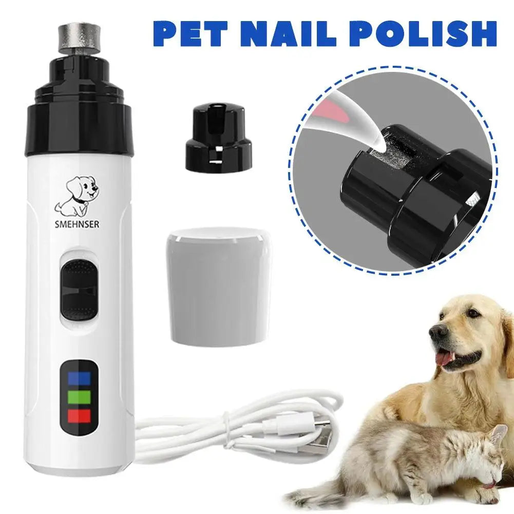 LED Electric Pet Nail Grinder Ultra Quiet USB Rechargeable Pet Nail Trimmer With LED Light Low Noise Paw Care Tool For Dogs Cats