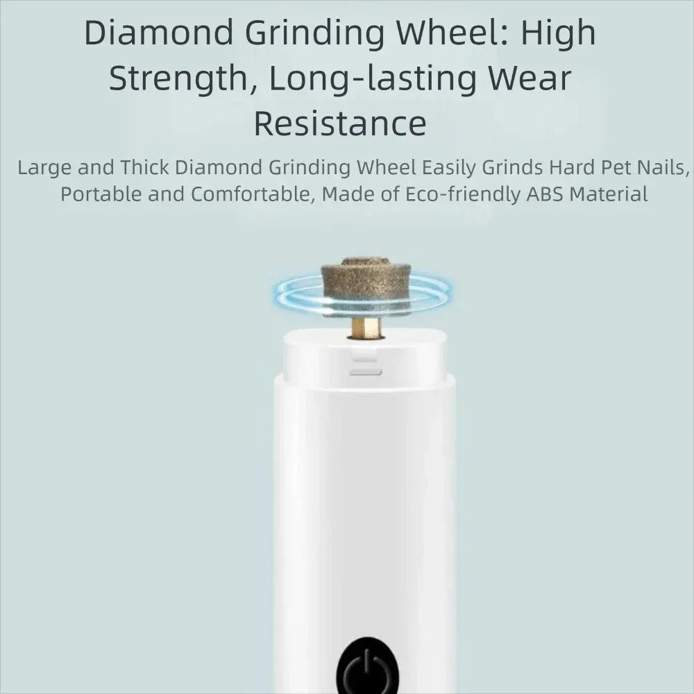 Electric Pet Nail Grinder Quiet Safe Pet Nail Trimmer USB Charging with LED Pet Nail Clipper for Grooming Cleaning Pet Supplies.