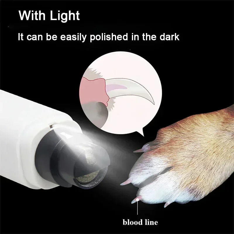 Electric Dog Cat Nail Clippers Rechargeable USB Charging LED Light for Pet Dog Quiet Nail Grinders Paws Nail Grooming Supplies