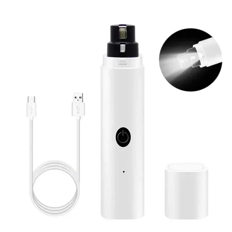 Electric Cat Nail Clippers for Dog Nail Grinders Rechargeable USB Charging LED Light Pet Quiet Cat Paws Nail Grooming Supplies