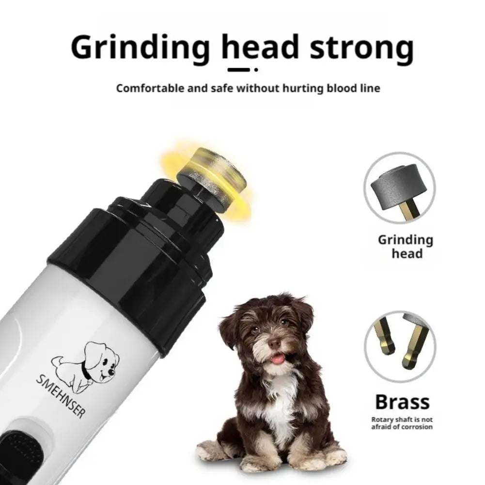 LED Electric Pet Nail Grinder Ultra Quiet USB Rechargeable Pet Nail Trimmer With LED Light Low Noise Paw Care Tool For Dogs Cats