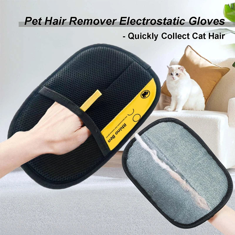 New Electrostatic Pet Hair Removal Glove Fur Cleaning Grooming Accessory Suitable For Cats Dogs Pet Care Supplies