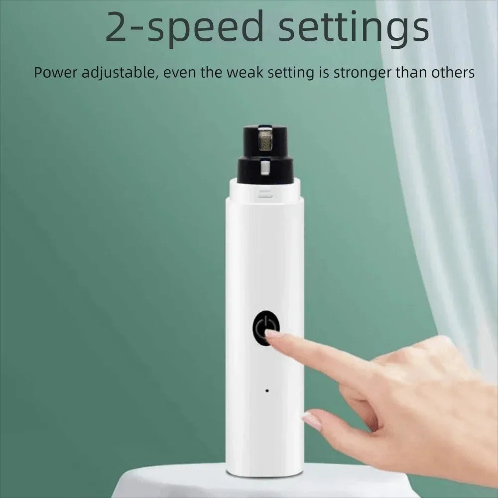 Electric Pet Nail Grinder Quiet Safe Pet Nail Trimmer USB Charging with LED Pet Nail Clipper for Grooming Cleaning Pet Supplies.