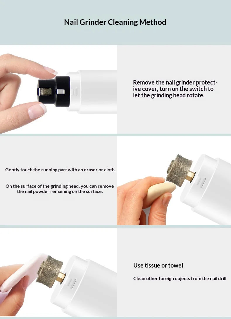 Electric Pet Nail Grinder for Dogs Cats, Quiet Claw Trimmer with LED Light & Safety Guard, Rechargeable Puppy Nail File Painless