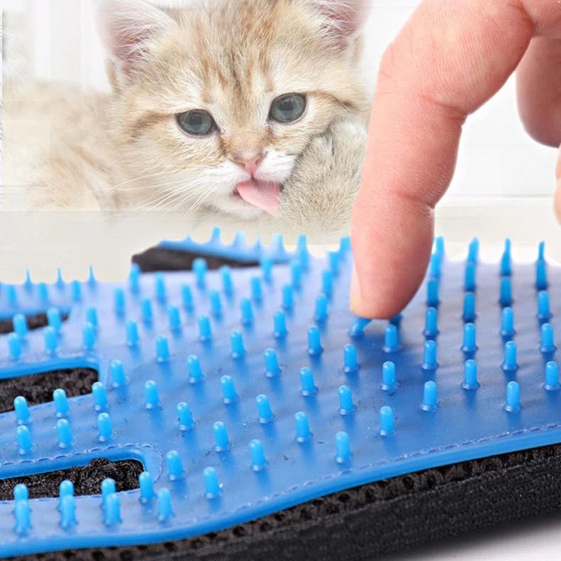Pet Hair Remover Cat Cleaning Grooming Comb, No Wash Silicone Gloves Solid Color Pet Bath Brushcat and Dog Supplies.
