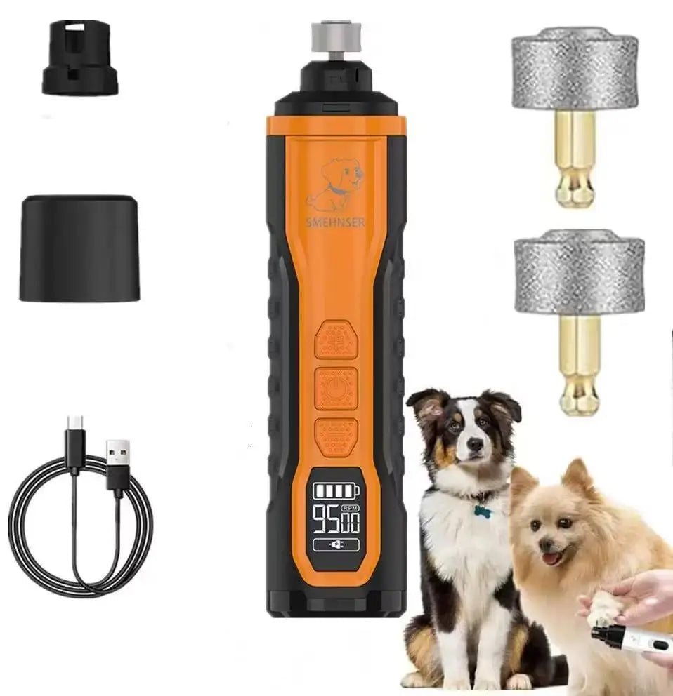 5 Speed Quiet Rechargeable Pet Nail Grinder LED Light Adjustable Safety Guard for Small Medium Large Dogs Cats Dog Nail Trimmer