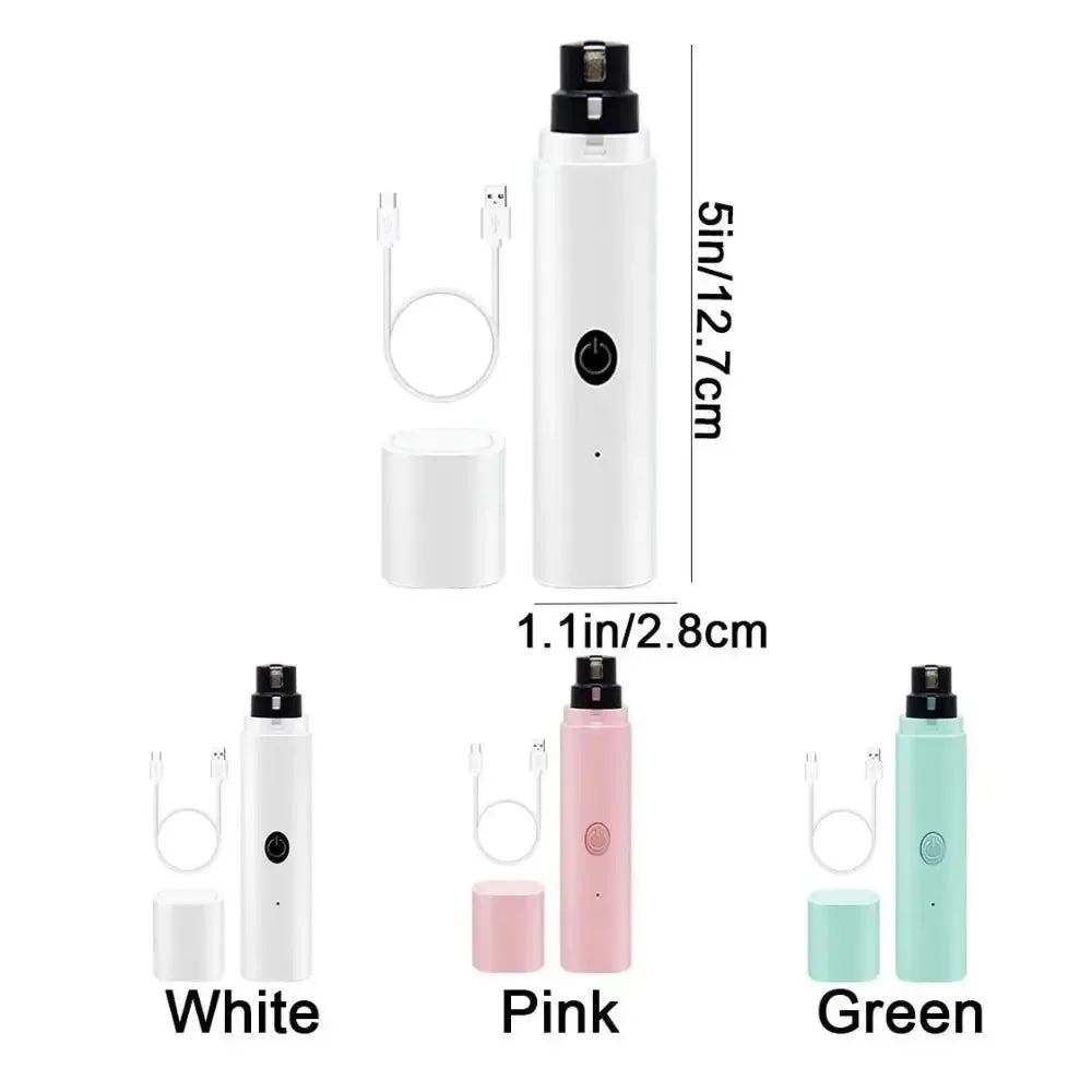 Electric Pet Nail Grinder Quiet Safe Pet Nail Trimmer USB Charging with LED Pet Nail Clipper for Grooming Cleaning Pet Supplies.