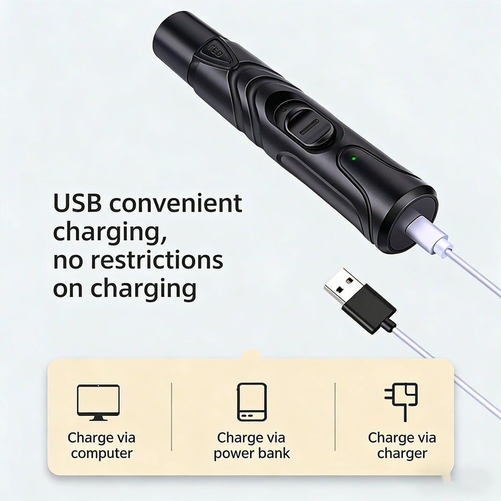 USB Rechargeable Pet Nail Grinder with LED Illumination, 2 Speed Quiet Electric Nail Trimmer, Painless Pet Nail Clipper for Dogs