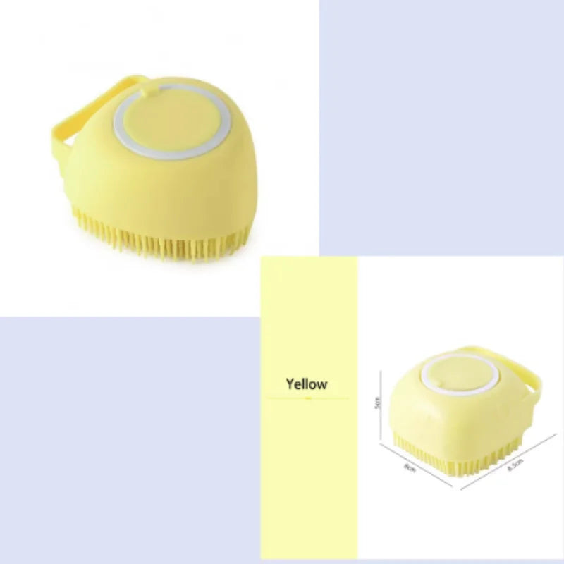 Silicone Dog Bath Massage Gloves Brush Pet Cat Bathroom Cleaning Tool Comb Brush for Dog Can Pour Shampoo Dog Grooming Supplies