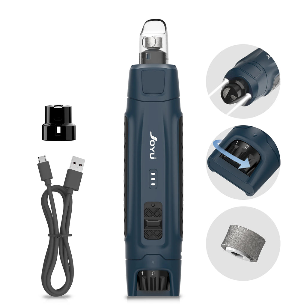 JOYU 6-Speed Quiet Pet Nail Grinder Electric Dog Nail Trimmer Paws Clippers with Dual LED Lights for Cats Claws Cutter Grooming