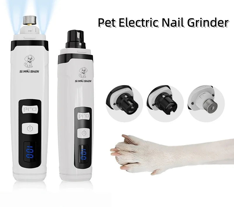 New Electric Dog Nail Clippers Rechargeable USB Charging LED Light Quiet Cat Nail Grinders Pet Paws Nail Grooming Supplies