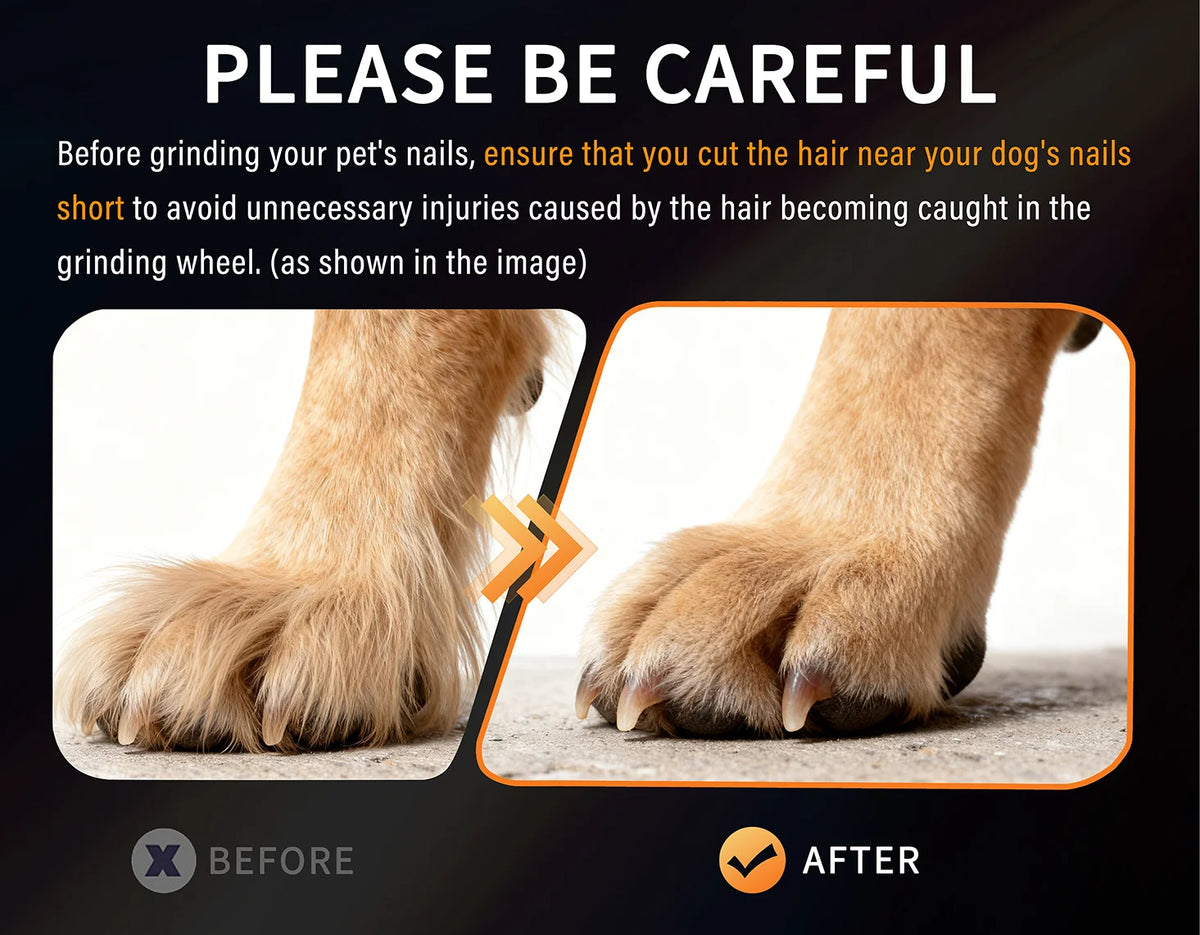 JOYU 6-Speed Quiet Pet Nail Grinder Electric Dog Nail Trimmer Paws Clippers with Dual LED Lights for Cats Claws Cutter Grooming