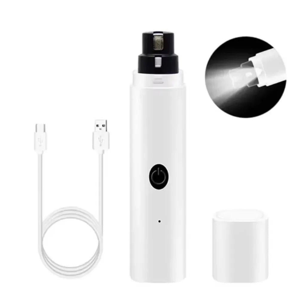Fashion LED Light Electric Pet Nail Grinder Rechargeable Painless Puppy Nail File Pet Supplies Quiet Nail Grooming Dog Cat