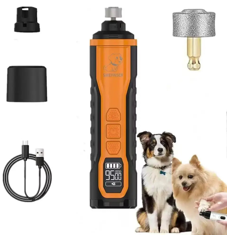 5 Speed Quiet Rechargeable Pet Nail Grinder LED Light Adjustable Safety Guard for Small Medium Large Dogs Cats Dog Nail Trimmer