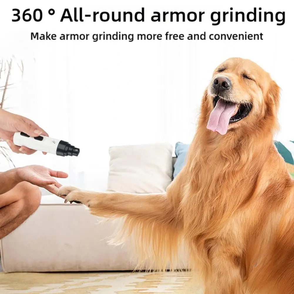 Dog Nail Grinder USB Rechargeable Electric Pet Paws Clipper Super Quiet Rechargeable Electric Dog Nail Trimmer Painless With LED