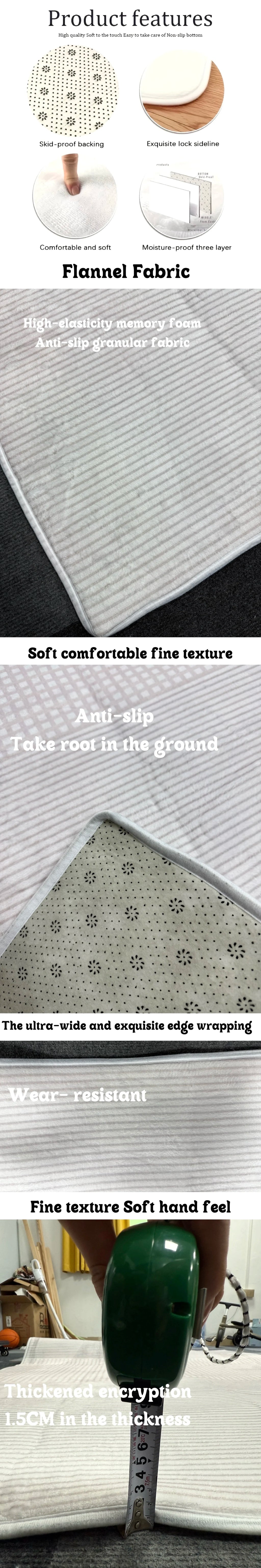 VIKAMA Modern Cigarette Shaped Floor Mat Living Room Bedroom Resting Area Soft and Machine Washable Home Decoration