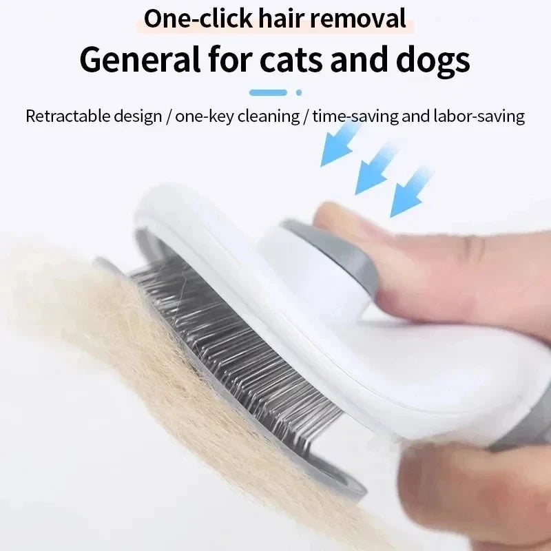 Self Cleaning Slicker Brush for Dogs Cats, Pet Hair Remover Deshedding Comb, Dematting Grooming Tool for Long Short Hair Pets