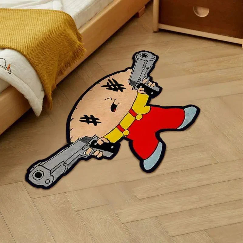 VIKAMA Cartoon Character Rug - Comfortable and Warm - Bathroom Entryway Floor Mat - Bedroom Side Cushion - Home Decor