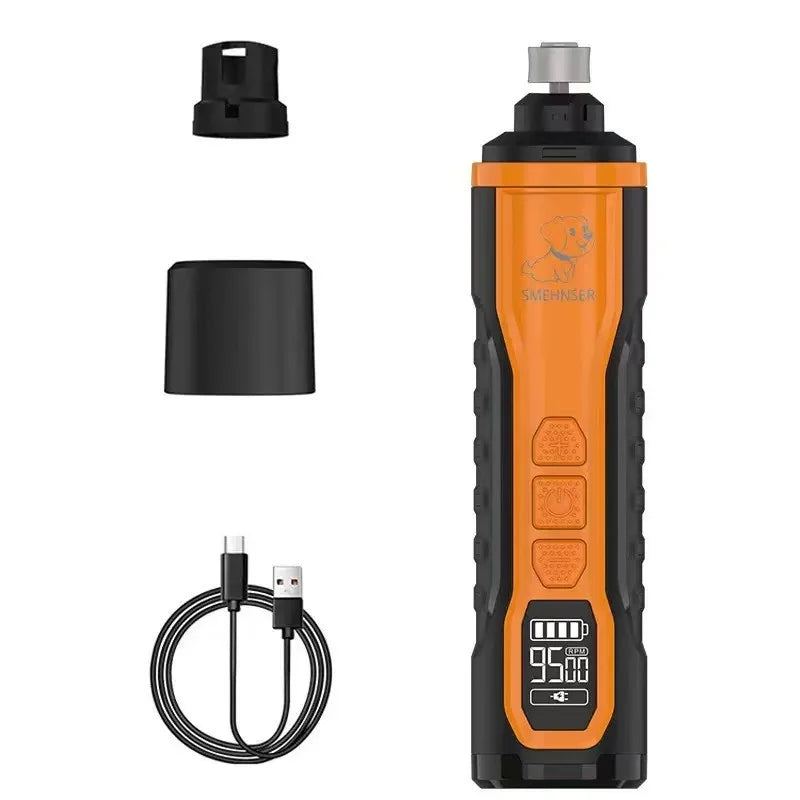 5 Speed Quiet Rechargeable Pet Nail Grinder LED Light Adjustable Safety Guard for Small Medium Large Dogs Cats Dog Nail Trimmer