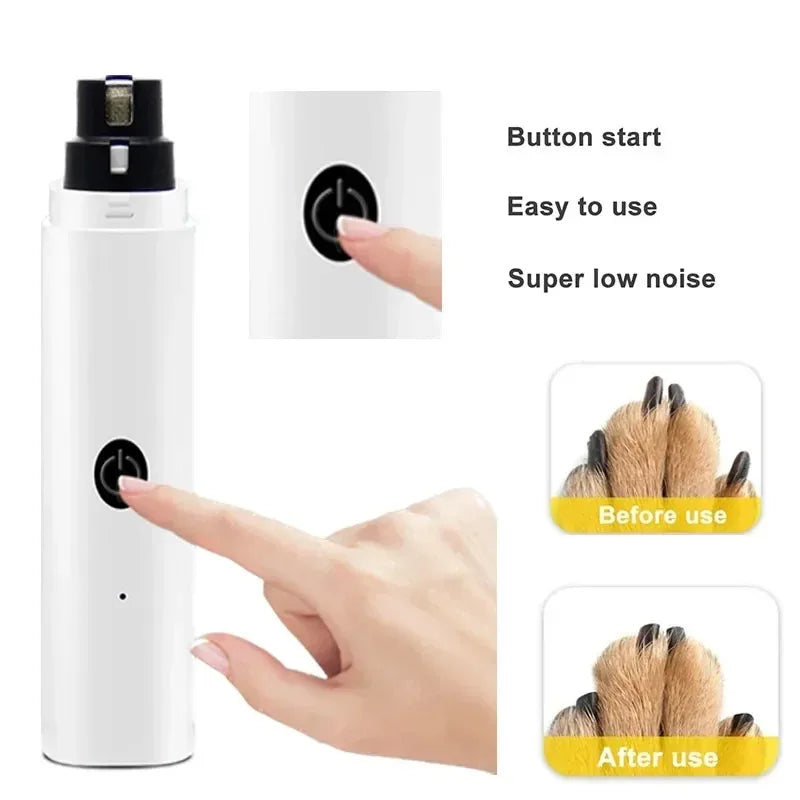 Electric Cat Nail Clippers for Dog Nail Grinders Rechargeable USB Charging LED Light Pet Quiet Cat Paws Nail Grooming Supplies