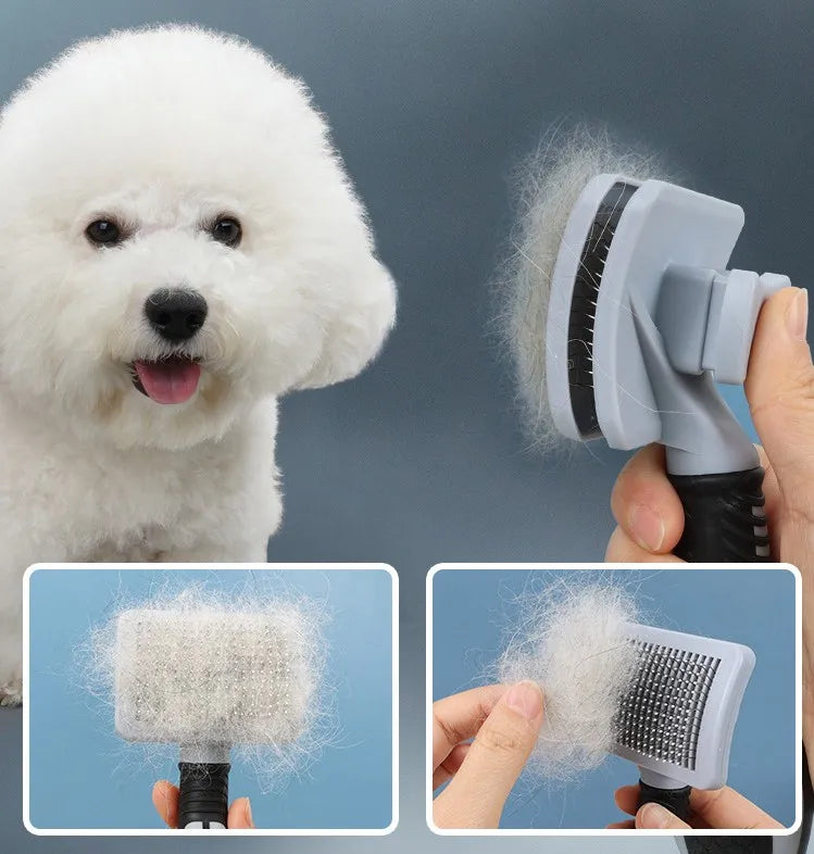 Dog Brush Massage Dogs Comb Automatic Pet Hair Remover Self Cleaning Cat Brush Pet Grooming One Button Cleaning Dog Brushes Comb