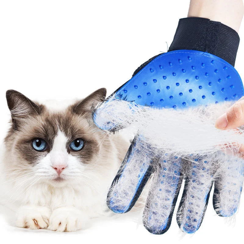 Pet Hair Remover Cat Cleaning Grooming Comb, No Wash Silicone Gloves Solid Color Pet Bath Brushcat and Dog Supplies.