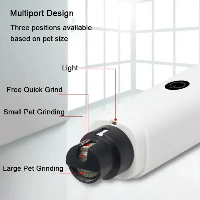Electric Cat Nail Clippers for Dog Nail Grinders Rechargeable USB Charging LED Light Pet Quiet Cat Paws Nail Grooming Supplies