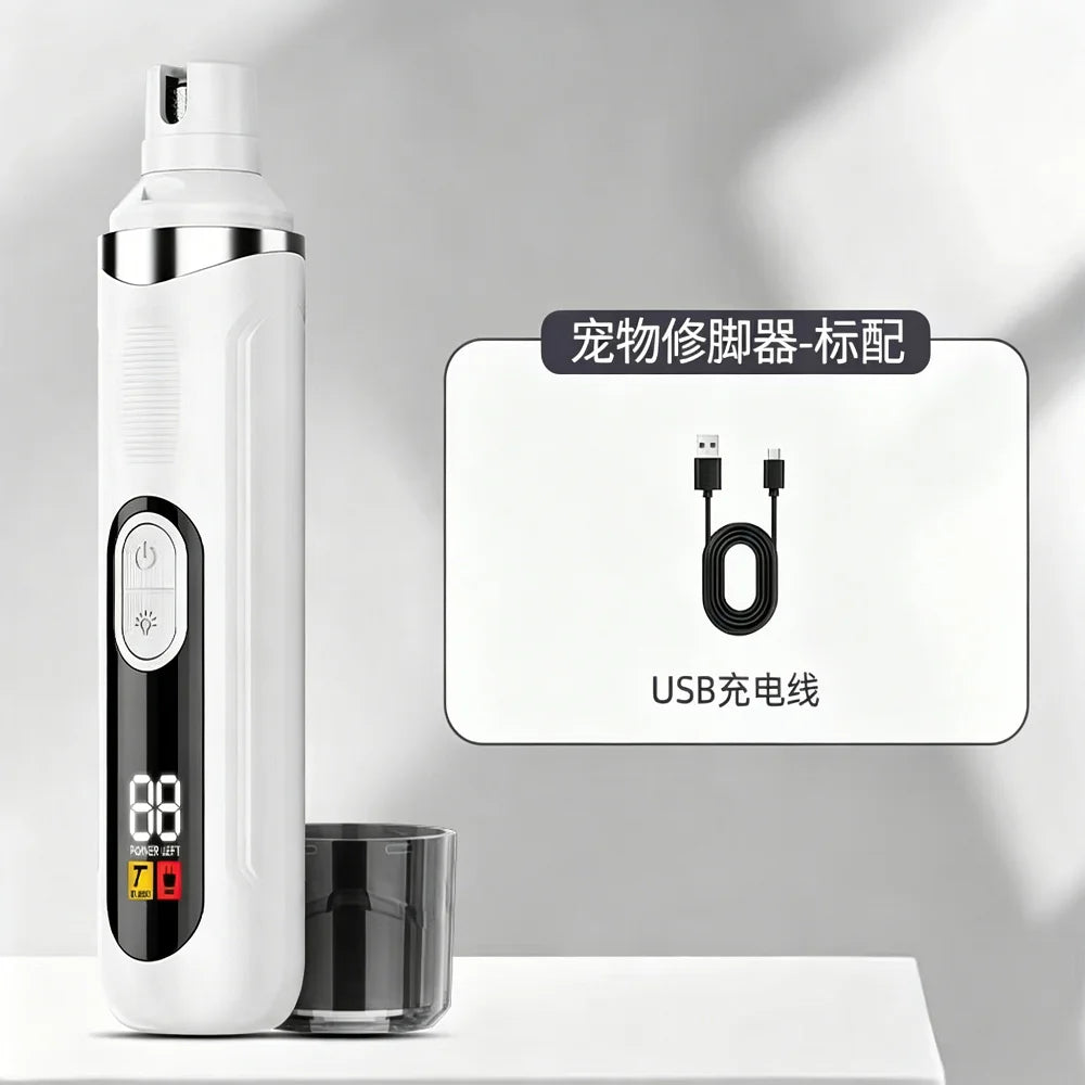 New Electric Dog Nail Clippers Rechargeable USB Charging LED Light Quiet Cat Nail Grinders Pet Paws Nail Grooming Supplies