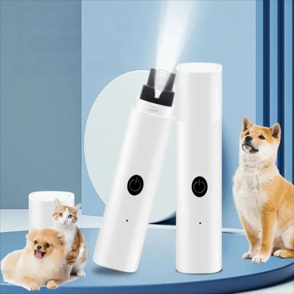 Electric Pet Nail Grinder Quiet Safe Pet Nail Trimmer USB Charging with LED Pet Nail Clipper for Grooming Cleaning Pet Supplies.