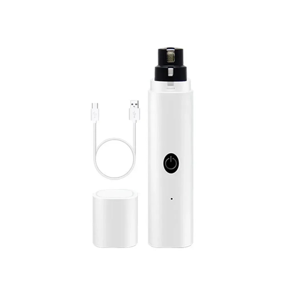 Electric Pet Nail Grinder Quiet Safe Pet Nail Trimmer USB Charging with LED Pet Nail Clipper for Grooming Cleaning Pet Supplies.