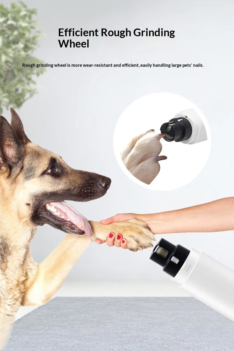 Electric Pet Nail Grinder for Dogs Cats, Quiet Claw Trimmer with LED Light & Safety Guard, Rechargeable Puppy Nail File Painless