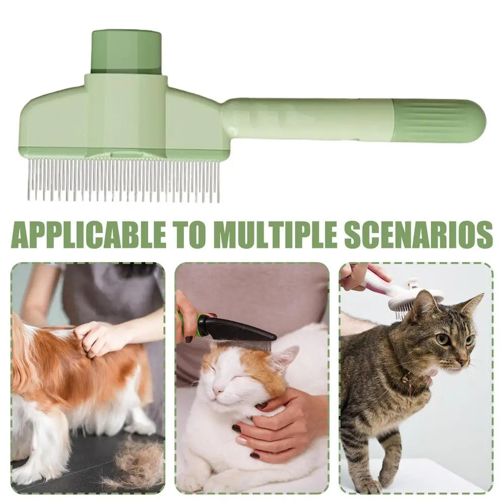 Cat Comb Self-Cleaning Long Hair Matting Tool Dog and Cat Slicker Comb for Pets Shedding Grooming Brush To Remove Knots