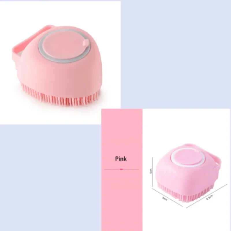 Silicone Dog Bath Massage Gloves Brush Pet Cat Bathroom Cleaning Tool Comb Brush for Dog Can Pour Shampoo Dog Grooming Supplies