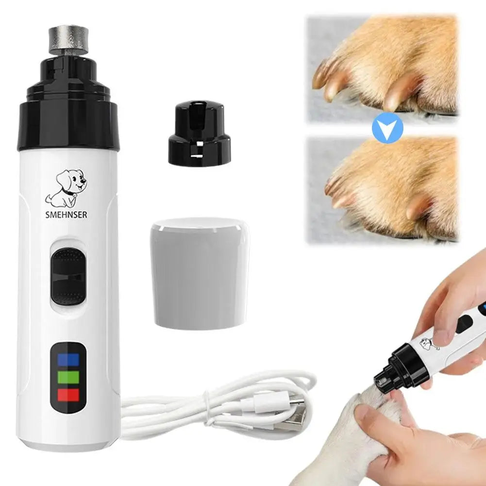 LED Electric Pet Nail Grinder Ultra Quiet USB Rechargeable Pet Nail Trimmer With LED Light Low Noise Paw Care Tool For Dogs Cats