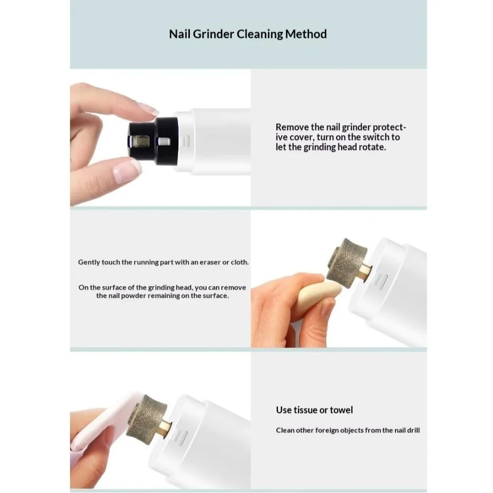 Fashion LED Light Electric Pet Nail Grinder Rechargeable Painless Claw Trimmer Pet Supplies Quiet Puppy Nail File Dog Cat